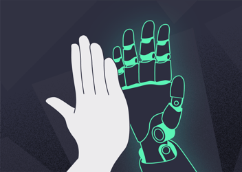 High five with a robotic hand