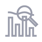 Graph with magnifying glass