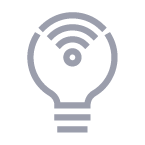 Lightbulb with wifi symbol
