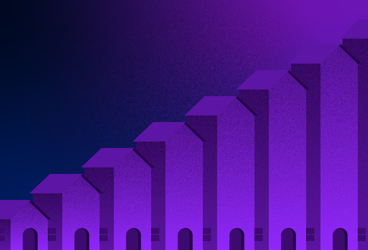 Steadily lifting bar chart