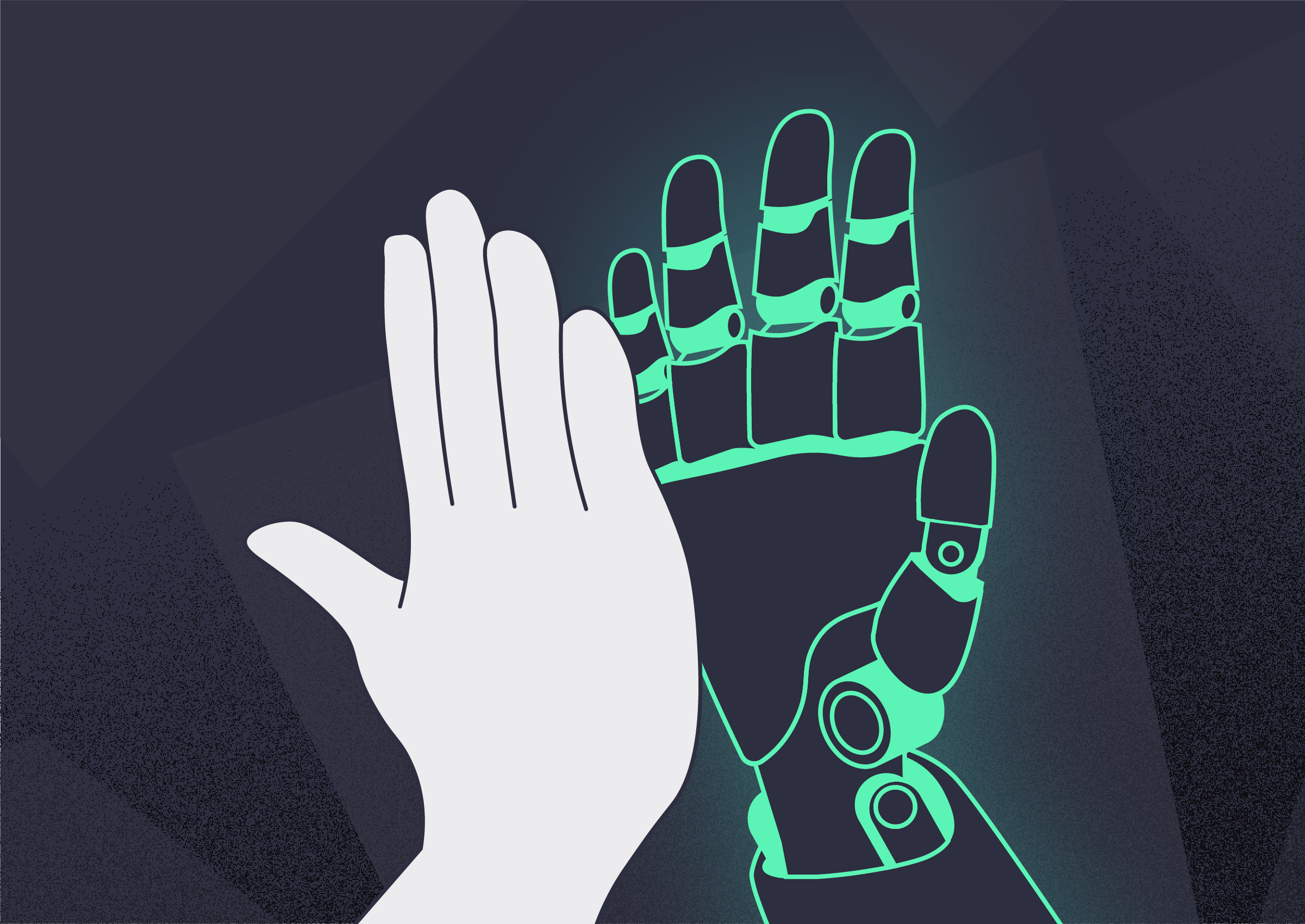 High five with a robotic hand