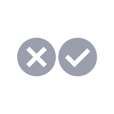 Cross and tick boxes